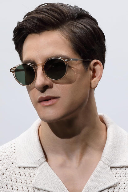 Vintage Polarized Sunglasses for Men UV400 Protection Retro Fashion Eyewear Hand-Crafted Acetate Frame CA5288L