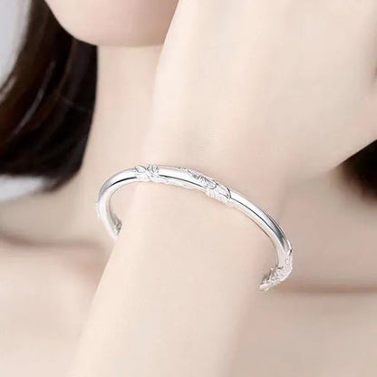 FASHION 925 Sterling Silver Creative Blooming Flowers Bracelets Bangles Cute for Women Fashion Party Wedding Accessories Jewelry