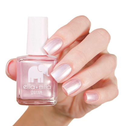 Dream Collection - My Fantasy Fast Drying Nail Polish - Pearly Pale Pink Vegan Nail Polish - Chip Resistant 17 Free Nail Polish with Metallic Finish