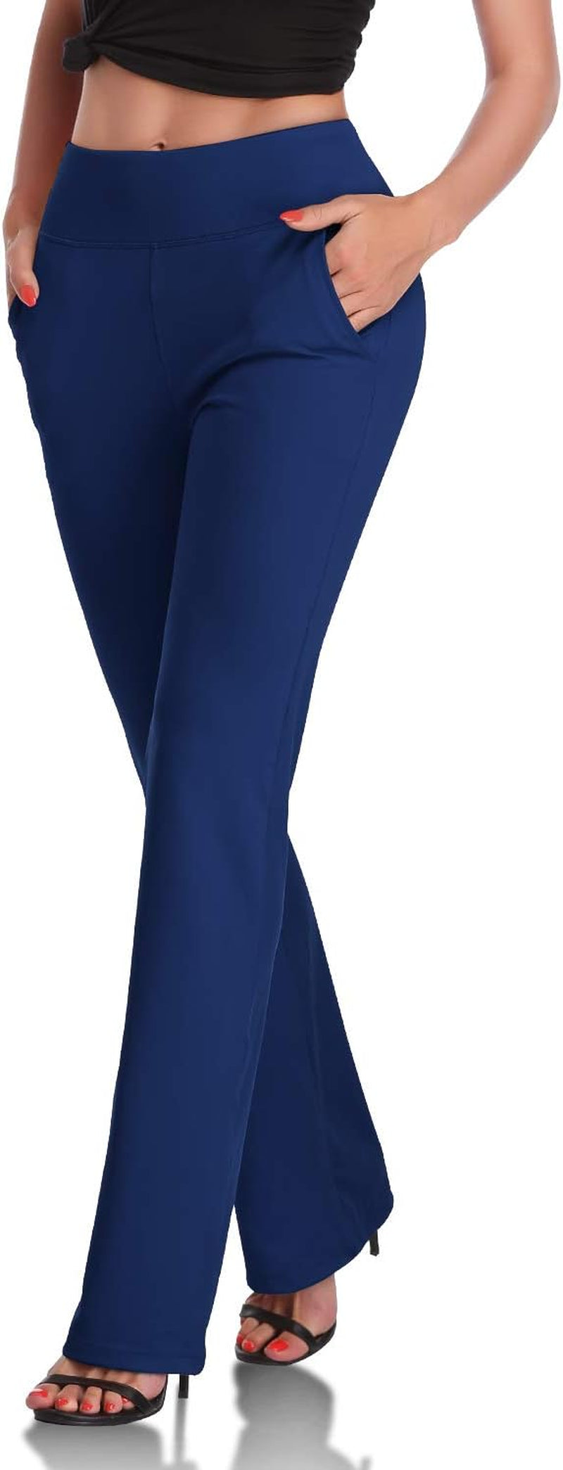 Bootcut Yoga Pants for Women Tummy Control Workout Bootleg Pants High Waist 4 Way Stretch Pants
