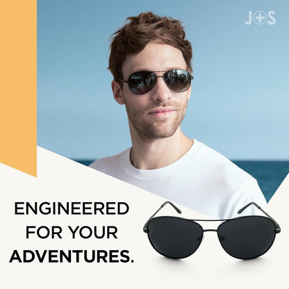Premium Military Style Classic Aviator Sunglasses, Polarized, 100% UV Protection for Men Women