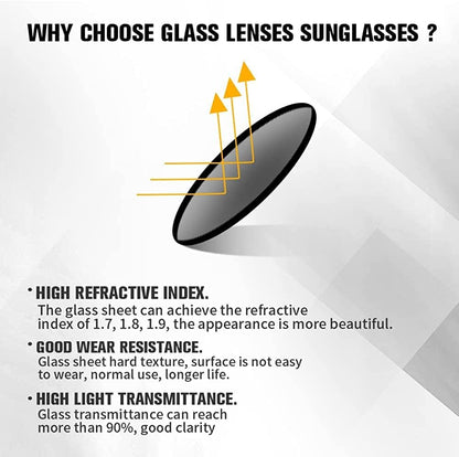 Small Square Sunglasses for Women Men 100% Real Glass Lens Hexagonal Frame