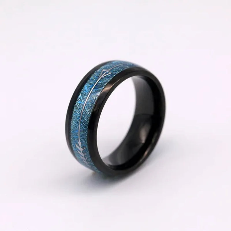 Couple Rings (2 Rings) Sz6-13 His and hers Ring 8mm Sapphire Women's Wedding Ring Sets Black Titanium steel Men's Ring Wedding Bands