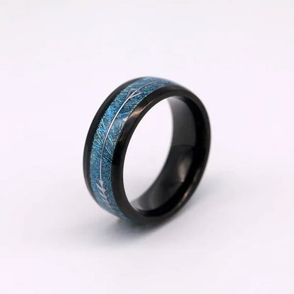 Couple Rings (2 Rings) Sz6-13 His and hers Ring 8mm Sapphire Women's Wedding Ring Sets Black Titanium steel Men's Ring Wedding Bands