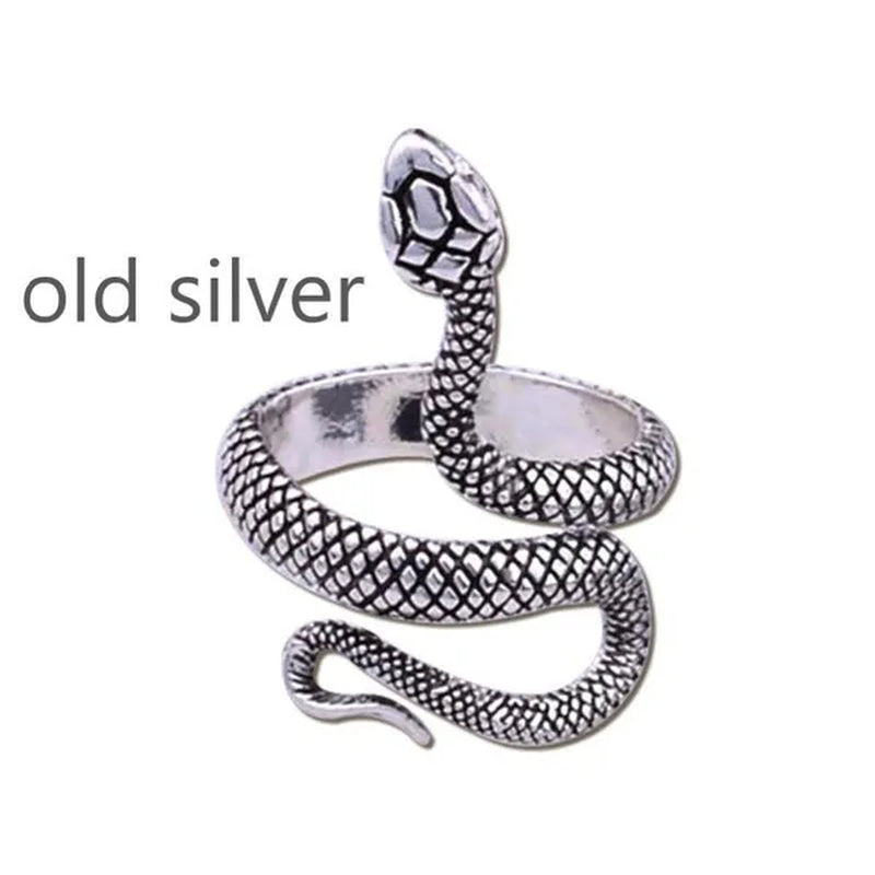 12/8/5/2/1Pcs: Lnnovative snake ring, movable mouth ring, Old gold, old silver, rose gold, gold, gun black，silver,6colors to choose from
