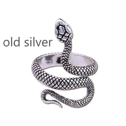 12/8/5/2/1Pcs: Lnnovative snake ring, movable mouth ring, Old gold, old silver, rose gold, gold, gun black，silver,6colors to choose from