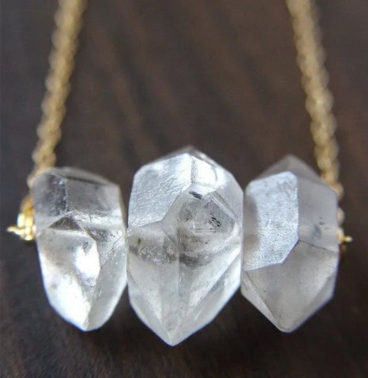 Herkimer Diamond Trio Necklace  Gold Filled Necklace