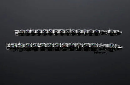 Gem Stone King 925 Sterling Silver Gorgeous Oval and Round Sparkling Cubic Zirconia CZ Tennis Bracelet Jewelry Gift