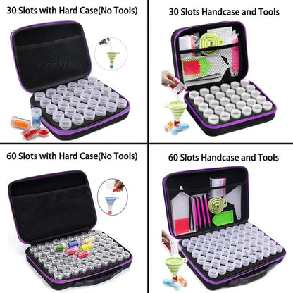 ARTDOT Diamond Painting Storage Containers, 30/60 Slots Diamond Painting Accessories Shockproof Jars for Jewelry Beads Rings Charms Glitter Rhinestones
