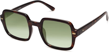 Retro Square Polarized Sunglasses for Women Men Classic Trendy Sunnies SJ2226, Dark Tortoise/Green