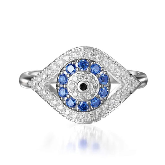 New Fashion Devil's Eye Finger Ring Luxury Diamond Evil Eye Lucky Ring for Women Jewelry Gift