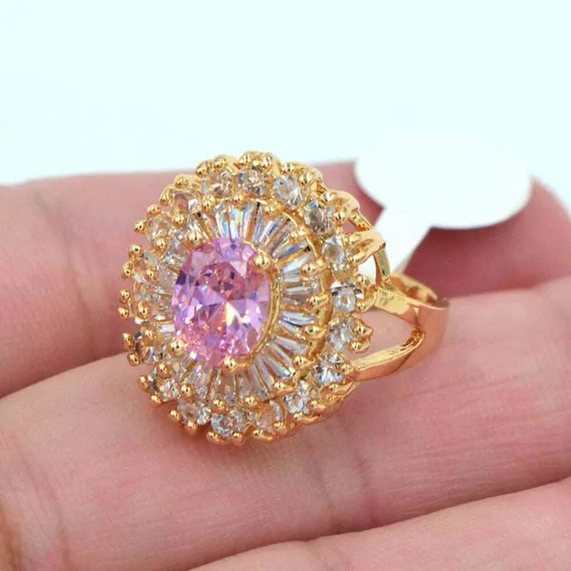 Women Luxury Purple Cubic Zirconia CZ Wedding Ring Jewelry