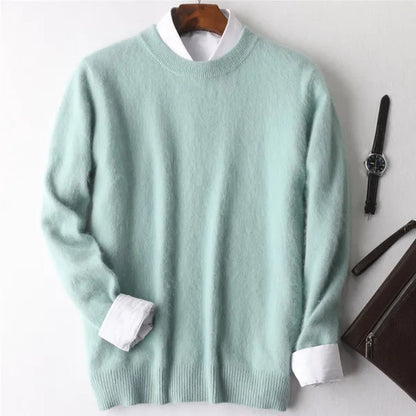 Men's Fashion 100% Wool Pure Mink Cashmere Sweater Men 2020 Autumn Winter Clothes Super Warm Pullover Jumper for Men Long Sleeve Robe Hombre Pull Homme Hiver Mens Sweater Maglione Uomo Suéter Masculino Suéter De Los Hombres Plus Size S-XXXL