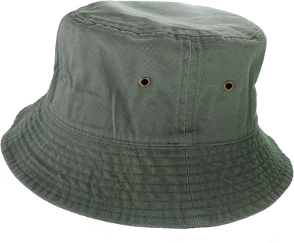 Solid Color 100% Cotton Bucket Hat for Women and Men Packable Travel Summer Beach Hat