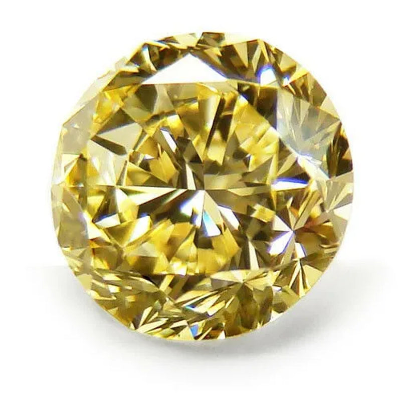 6.5mm 1ct Yellow Diamond Round Excellent Cut Loose Gemstone with GIA certificate