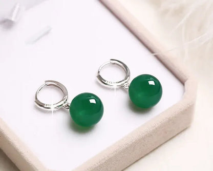 Exquisite and Fashion Yellow Agate Jade Drop Earrings for Women Luxury Stone Pearl Hoop Earrings Bridal Wedding Party Anniversary Gift Fashion Jewelry