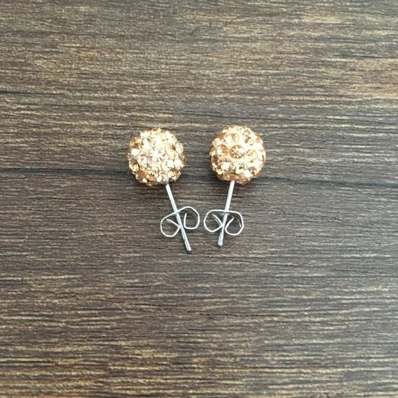 925 Sterling Silver Earrings Super Flash Diamond Earrings Full Diamond Earrings Shambala Ball Pendientes