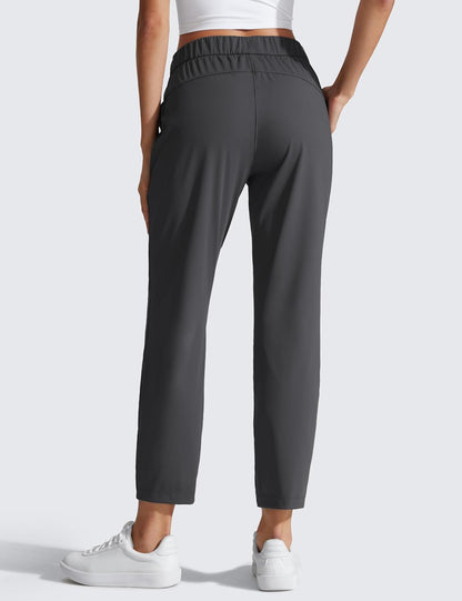 Womens 4-Way Stretch Ankle Golf Pants 7/8 Casual Dress Work Athletic Travel Workout Sweatpants with Pockets