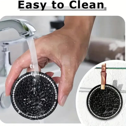 1Pc/2Pcs Car Cup Coaster, Crystal Rhinestone Car Interior Accessories, Easy To Clean, Non-Slip, Heat Resistant, Universal 7cm Anti-Slip Silicone Cup Holder Coasters For Car, Cute Vehicle Interior Decor