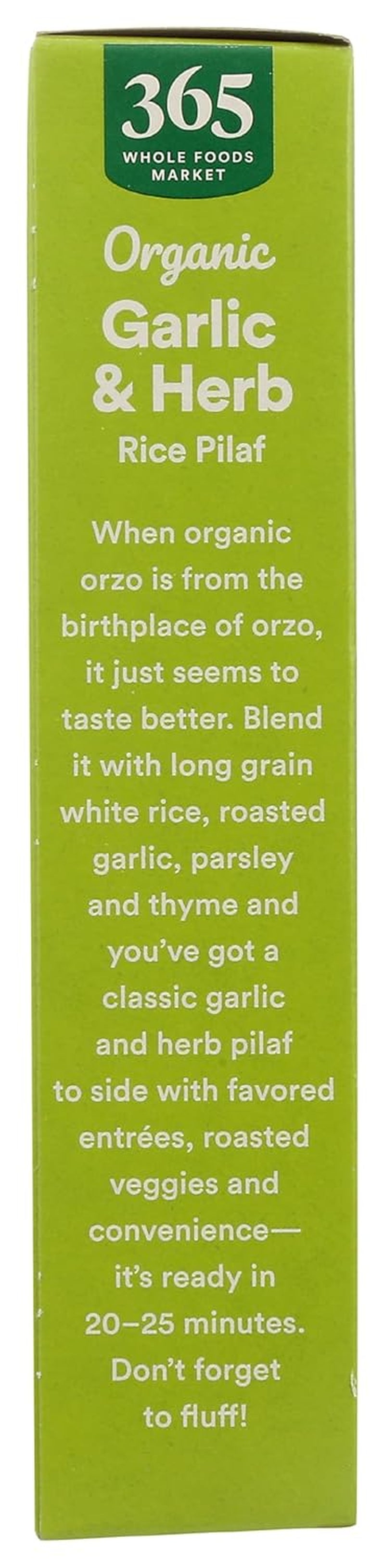 , Rice Pilaf Garlic and Herb Organic, 6.1 Ounce