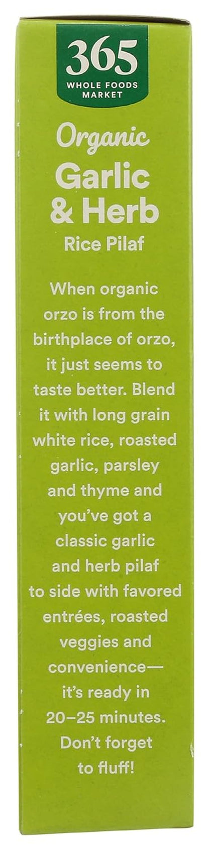 , Rice Pilaf Garlic and Herb Organic, 6.1 Ounce