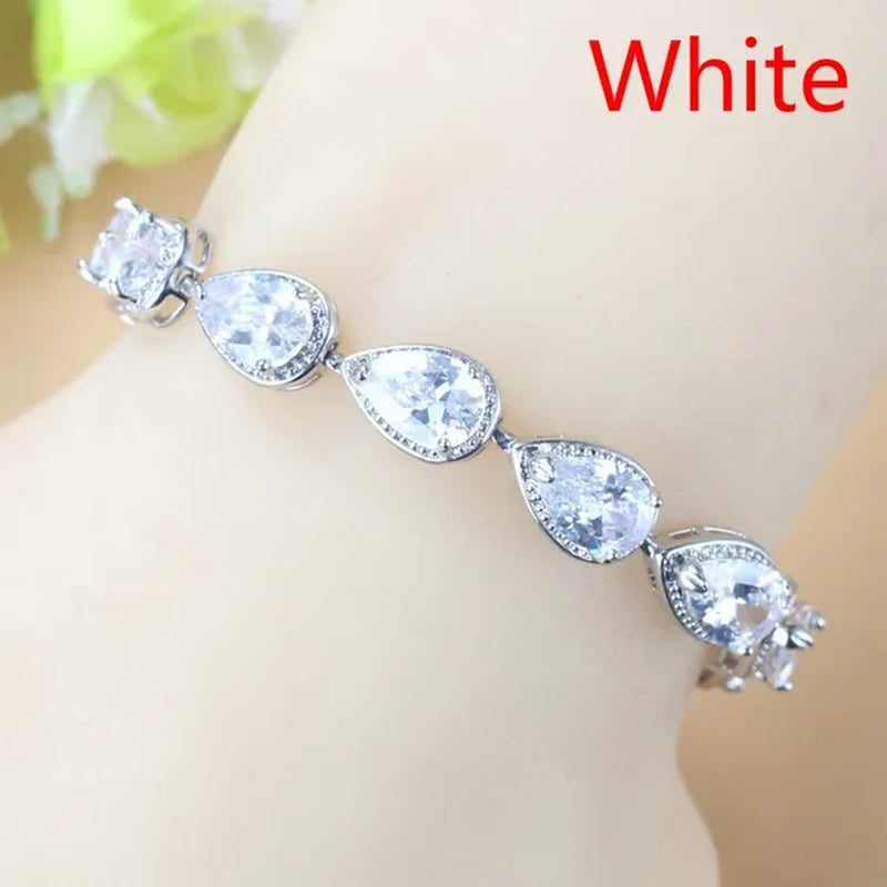 Silver 925 Selling Water Drop Green Zircon Bracelet Health Fashion Jewelry For Women