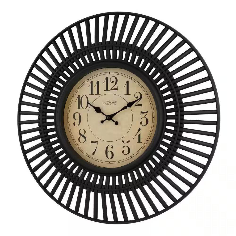 20 In. Covington Black Quartz Analog Wall Clock