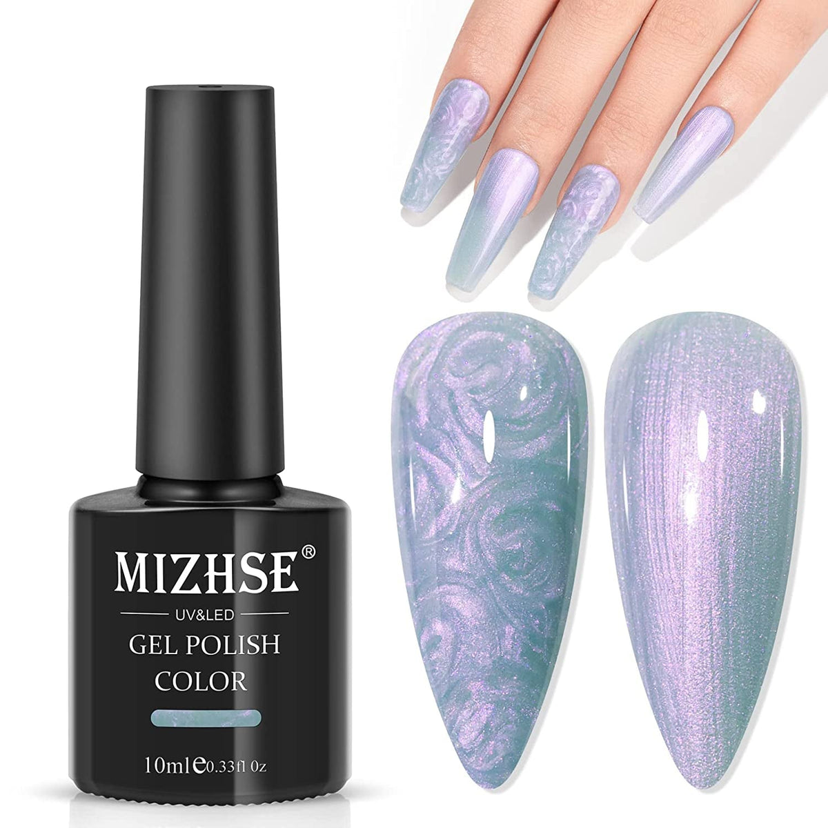 Pearl White Gel Nail Polish Mermaid Shimmer Glitter Drawing Gel Polish Shell Thread UV LED Nail Gel Polish For Home DIY Nail Salon