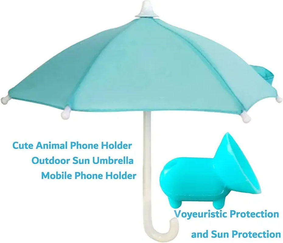 Phone Umbrella Suction Rainproof sunshade Mini umbrella mobile phone stand