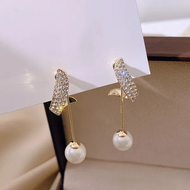 New Trend Elegant Pearl Tassel Long Crystal Earrings for Women Fashion Dangle Earring Crystal Jewelry Diamond Earrings Anniversary Birthday Party Jewelry Earrings Christmas Gifts