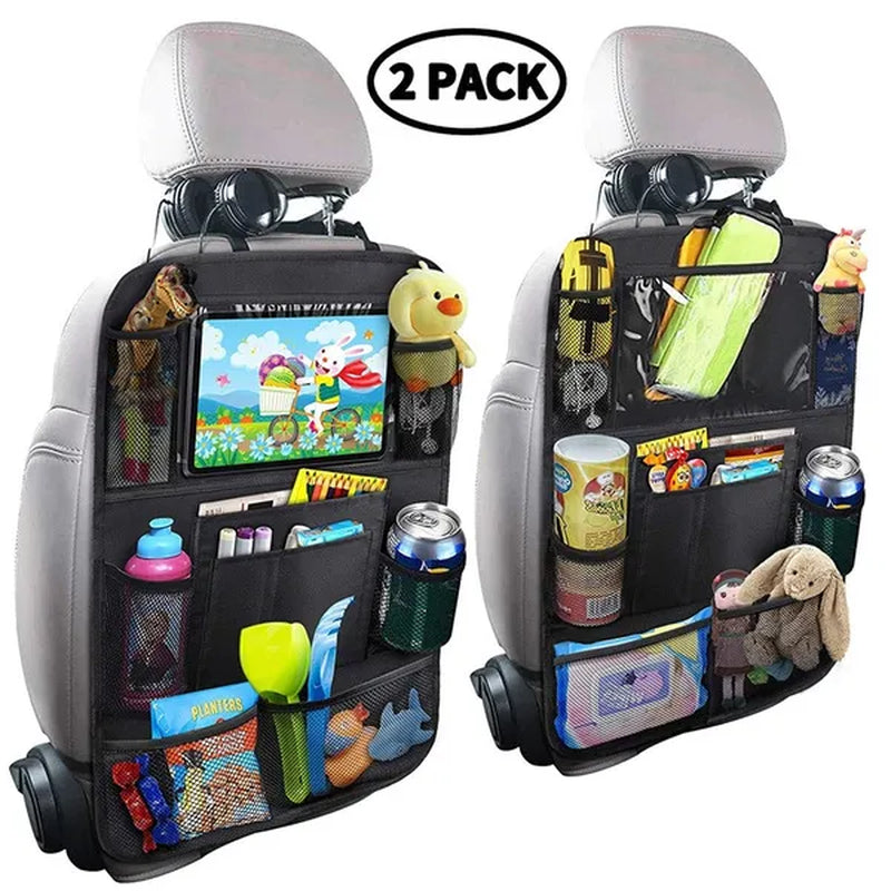 Car Seat Back Organizer Bag Storage Travel Multi-Pocket Bag Car Accessories for Kids Toys Bottles(2 Pack)