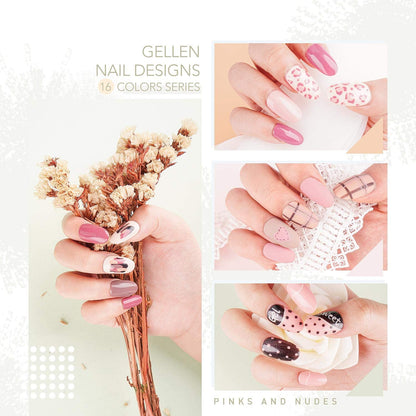 Gel Nail Polish, 16 Colors Gel Nail Polish Set, Need U V Cured Gel Nail Polish Set for Gift, Including  Gel Base and Top Coat for Nails Prep