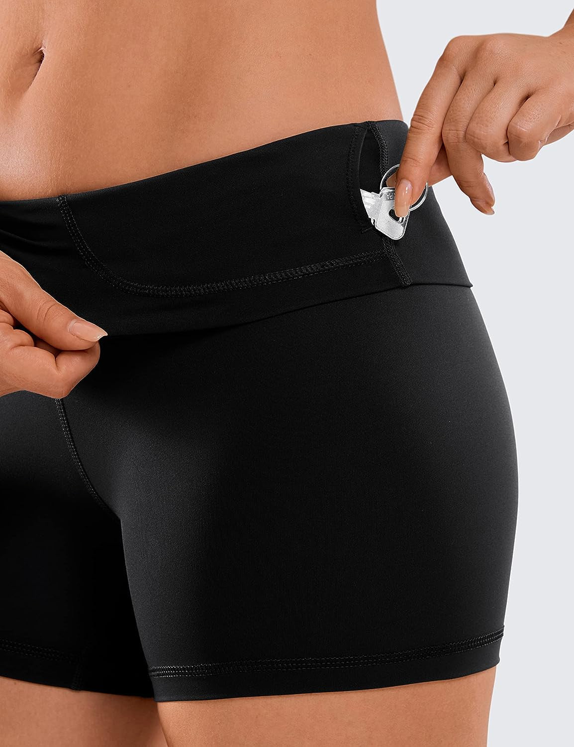 Women'S Naked Feeling Biker Shorts - 4 Inches High Waist Yoga Workout Running Gym Spandex