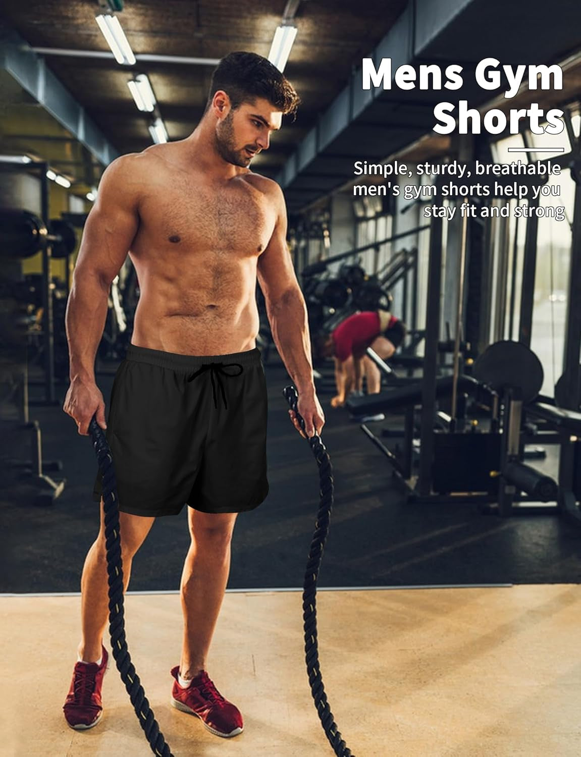 2 Pack Mens Athletic Shorts 5 Inch Inseam Workout Gym Running Shorts for Men Quick Dry Lightweight Summer Shorts