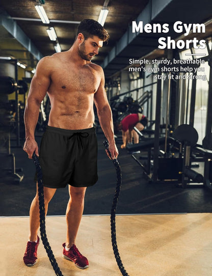 2 Pack Mens Athletic Shorts 5 Inch Inseam Workout Gym Running Shorts for Men Quick Dry Lightweight Summer Shorts