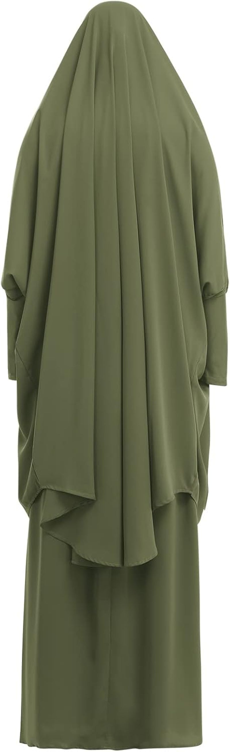 Prayer Clothes for Muslim Women Islamic Abaya Suit Maxi Skirt + Khimar Hijab 2Pcss Burka Jilbab Kaftan