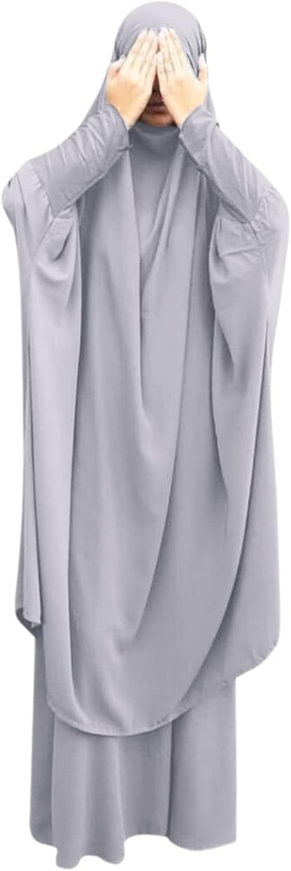 Kaftans Women Full Length Long Sleeve Dubai Muslim Modest Islamic Clothes Casual Maxi Dress Evening Gown+Hijab