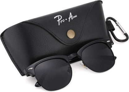 Semi-Rimless Polarized Sunglasses UV 400 Protection for Women Men
