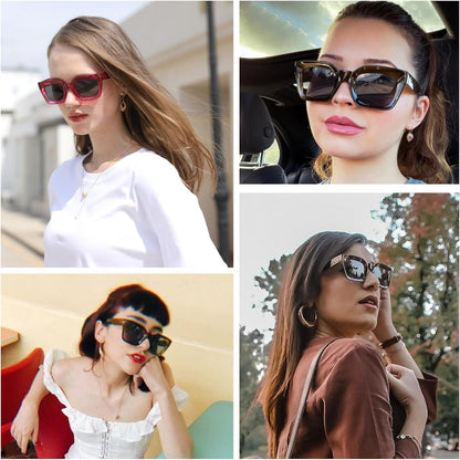 Classic Women Sunglasses Fashion Thick Square Sun Glasses Chunky Frame UV400 B2471