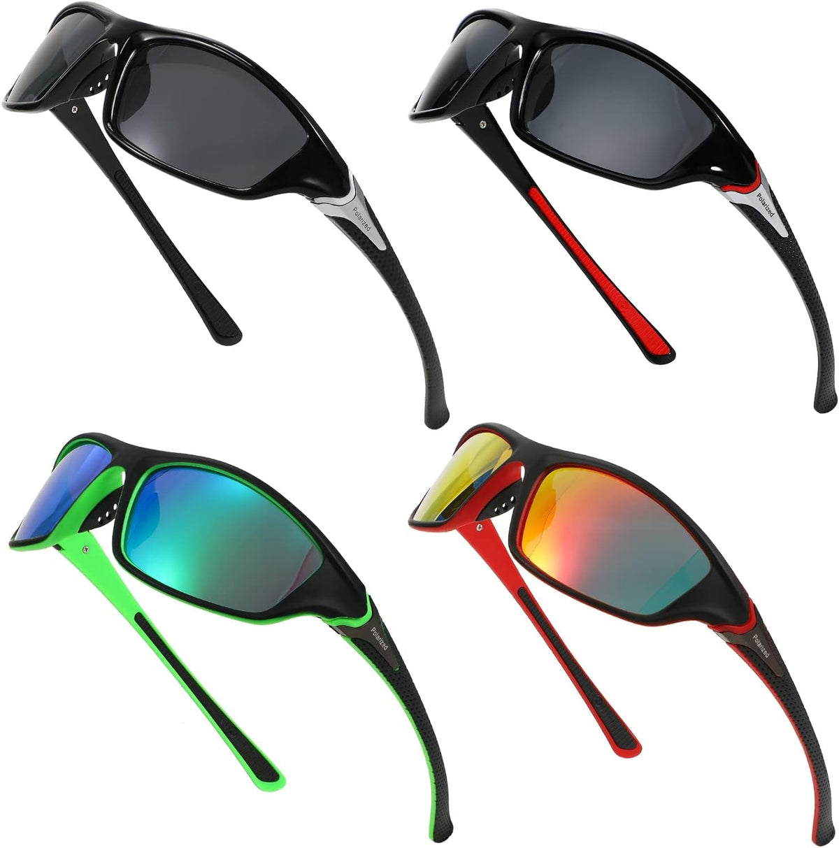 4 Pairs Men Polarized Sunglasses with UV Protection Driving Glasses Sports for Sport Outdoor Activities