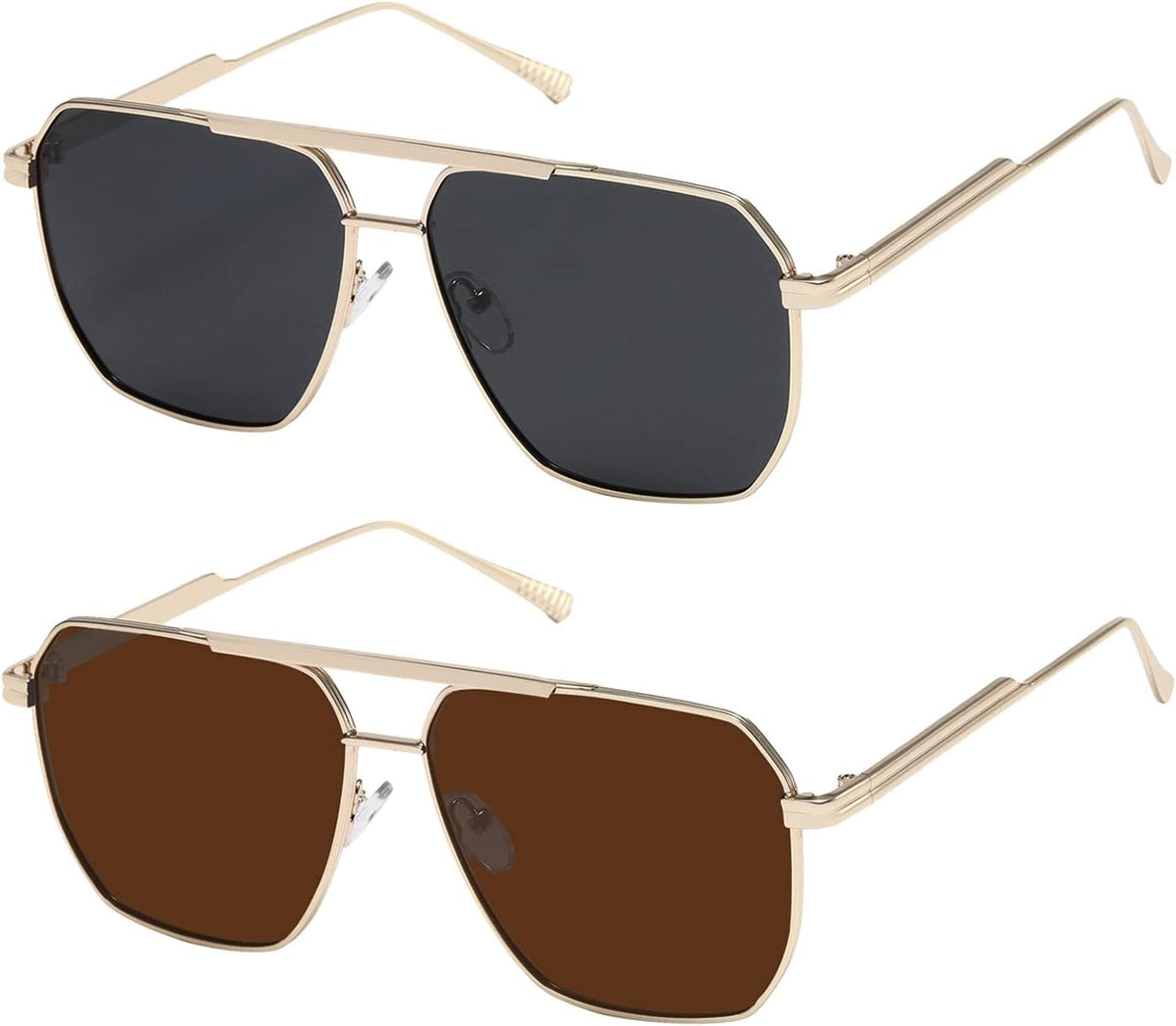 Polarized Sunglasses Womens Men Retro Oversized Square Vintage Shades Classic Large Metal Sun Glasses K1221