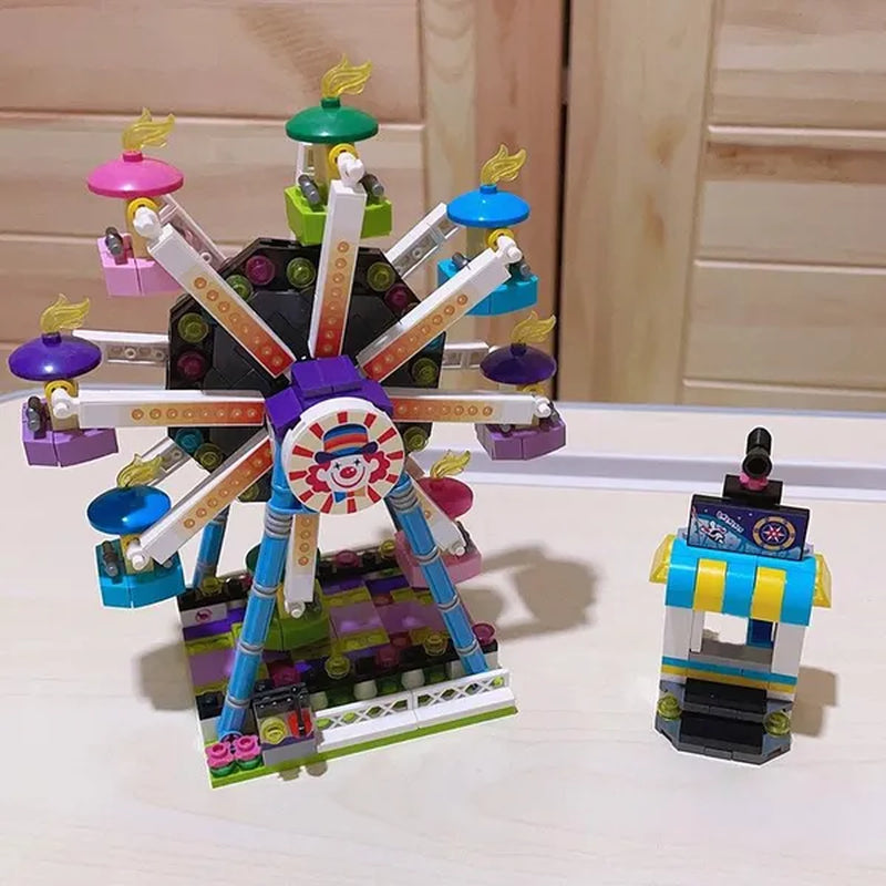 Loz Amusement Park Food Truck Merry-Go-Round Ferris Wheel Mini House Diamond Mini Building Block Cute Toys for Kids and Girls