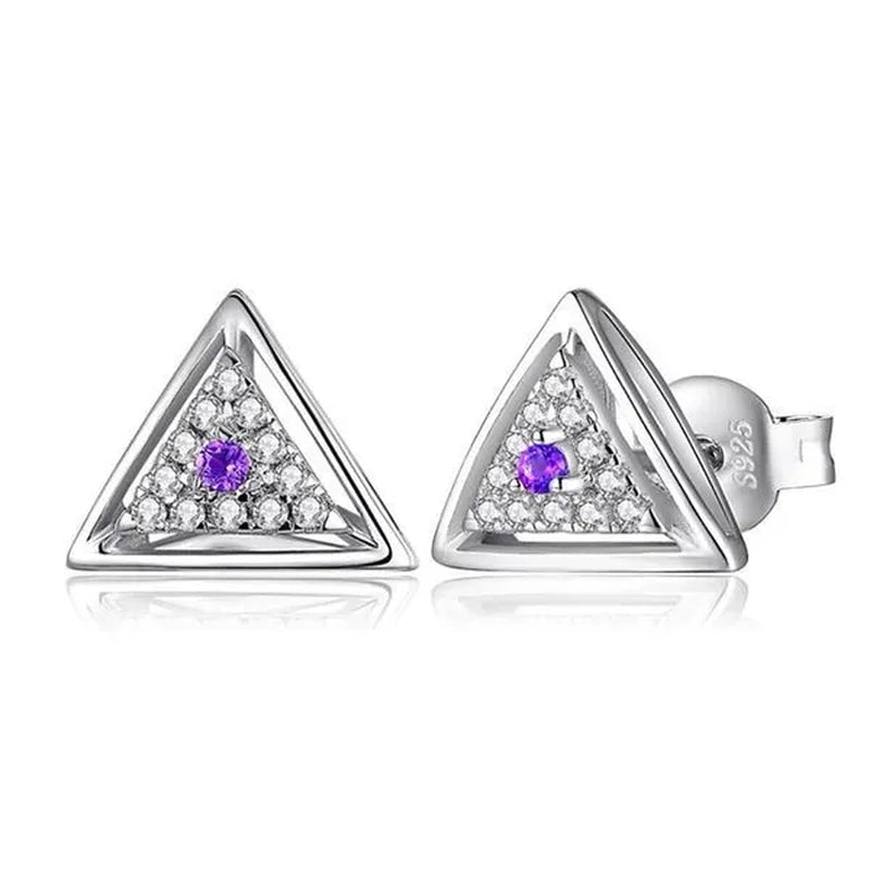 Majesty Diamonds MDS210122 0.1 CTW Round Purple Amethyst Stud Earrings in 0.925 White Sterling Silver