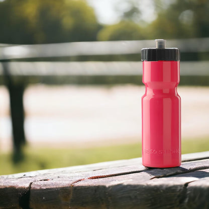 Sports Water Bottles – Reusable 22 Oz Bpa-Free Plastic Bottles with Pull Top Cap – Made in USA – Top Rack Dishwasher Safe – Fits Most Bike Cages Brand