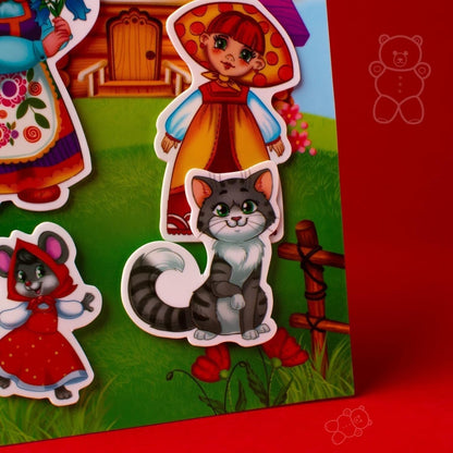 Russkie Skazki - Russian Books - Russian Fairy Tales - Russian Game with Reusable Stickers Russian Folk Tales Repka - Сказки На Русском Языке