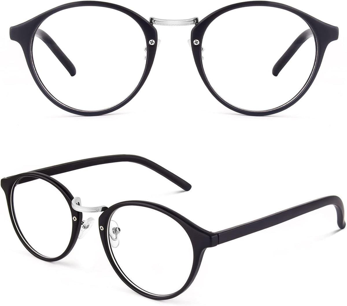 Happy Store CN56 Vintage Inspired Classic Horn Rimmed Nerd UV400 Clear Lens Glasses