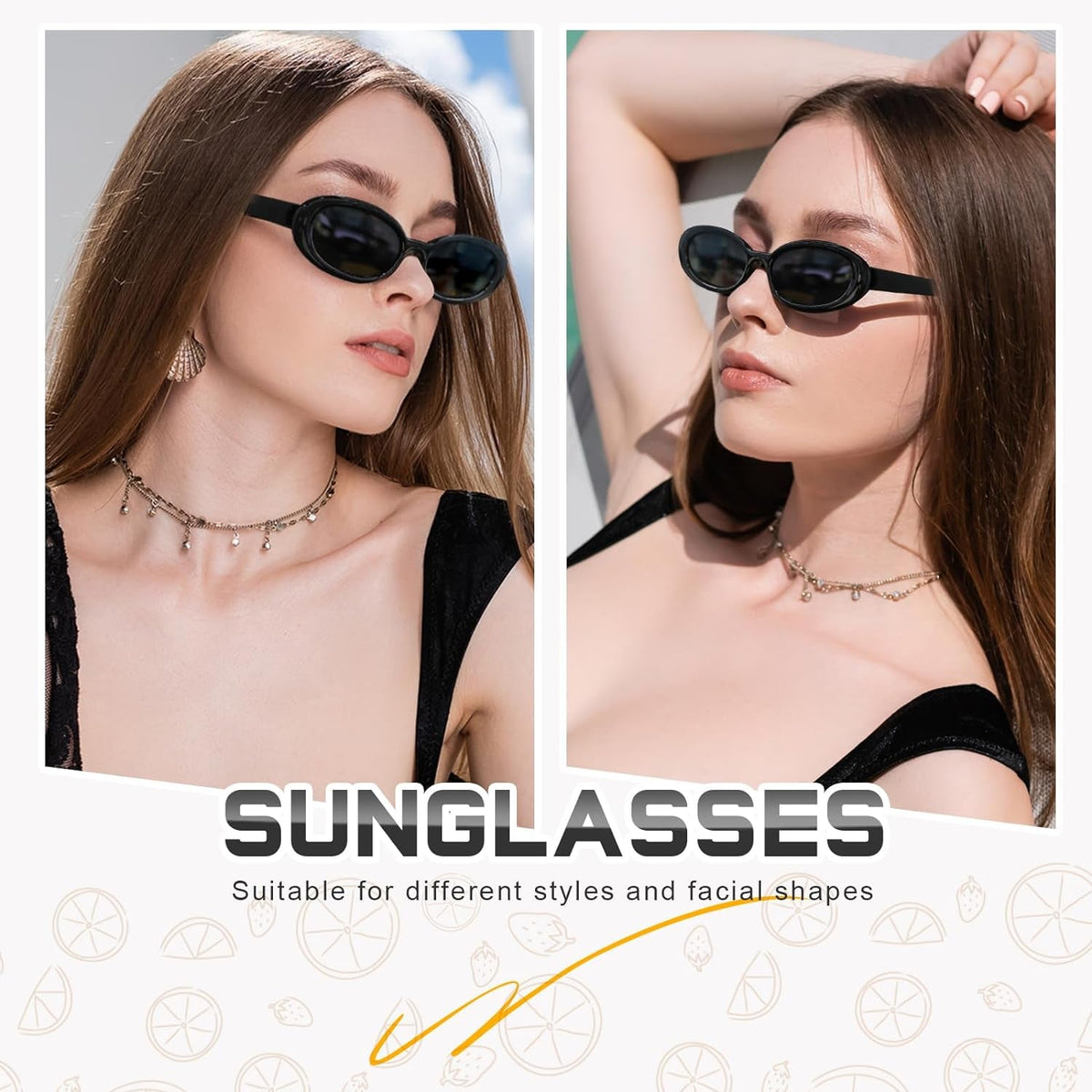 Retro Oval Sunglasses for Women Men Fashion Small Frame Sun Glasses 90s Style Driving Glasses UV400 Protection