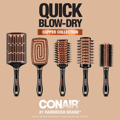 Copper Collection round Hair Dryer Brush - Blow Out Styler for Voluminous Looks