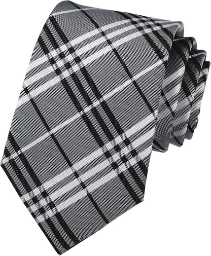 Men'S Gingham Check Stripe Ties Pattern Business Formal Designer Neckties 3.15"