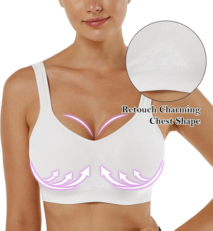 Women'S Wirefree Bras Seamless Full Coverage plus Size Sports Bra for Sleeping Yoga Workout Everyday Wear Bralette